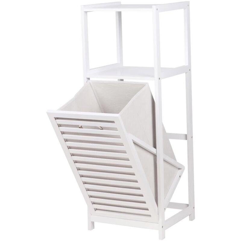 foto del prodotto maury s mobile porta biancheria in legno 36 x 33 x h98 cm bianco