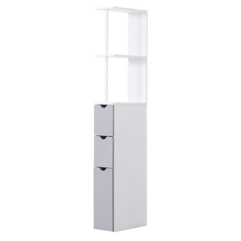 foto del prodotto maury s mobiletto a colonna da bagno salvaspazio 15x33x136 cm in legno bianco e grigio