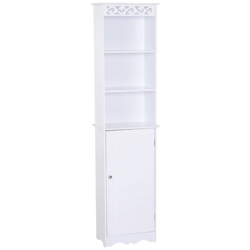 foto del prodotto maury s mobiletto a colonna per bagno in legno con decoro floreale 40x23x160 cm bianco