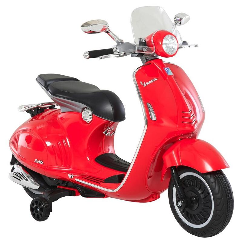 foto del prodotto maury s moto elettrica per bambini con licenza ufficiale vespa. 2 rotelle. luci e suoni. 108x49x75 cm. rossa