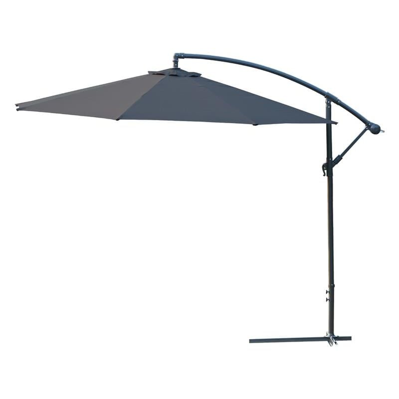 foto del prodotto maury s ombrellone da giardino a braccio deluxe inclinabile con manovella 3 m grigio