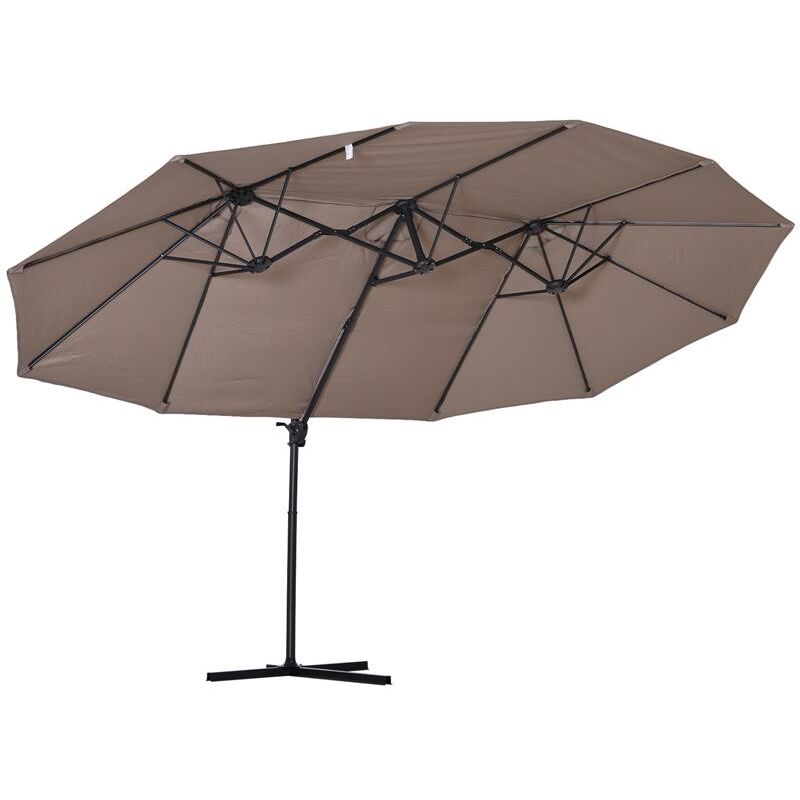 foto del prodotto maury s ombrellone doppio in acciaio e poliestere 270 x 460 x 2 marrone