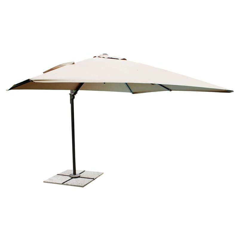 foto del prodotto maury s ombrellone mercurio palo nero in alluminio e telo beige 3 x 3 mt