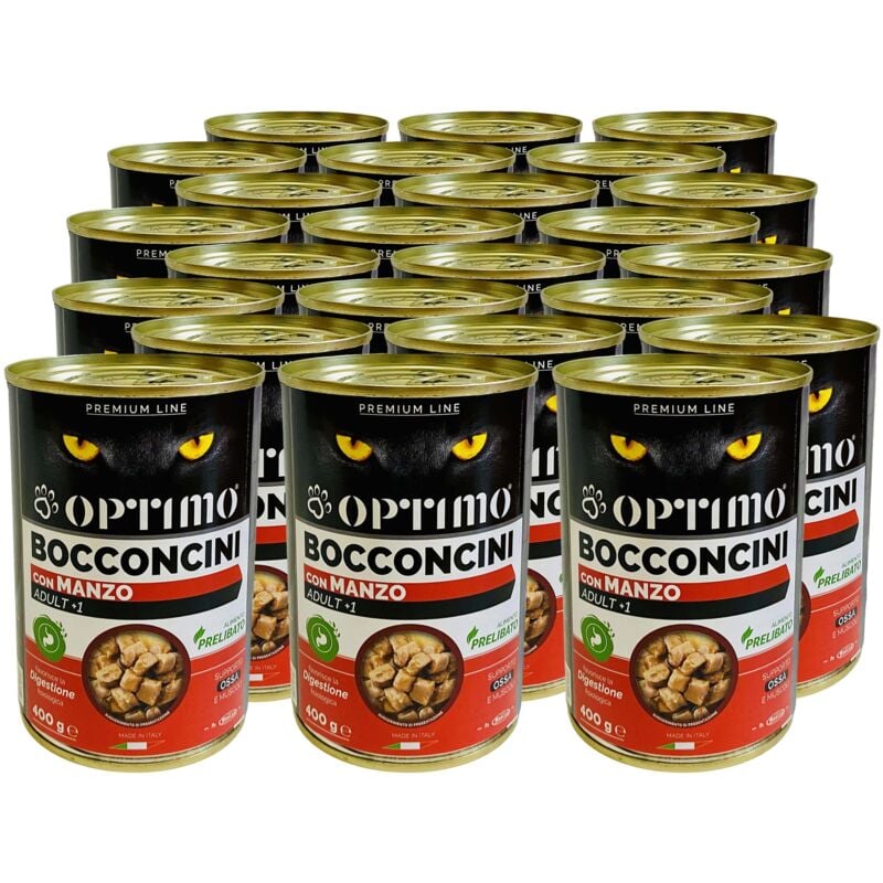 foto del prodotto maury s optimo set 24 bocconcini per gatto al gusto di manzo da 400 gr