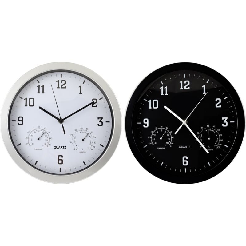 foto del prodotto maury s orologio 30cm colori assortiti black silver con barometro