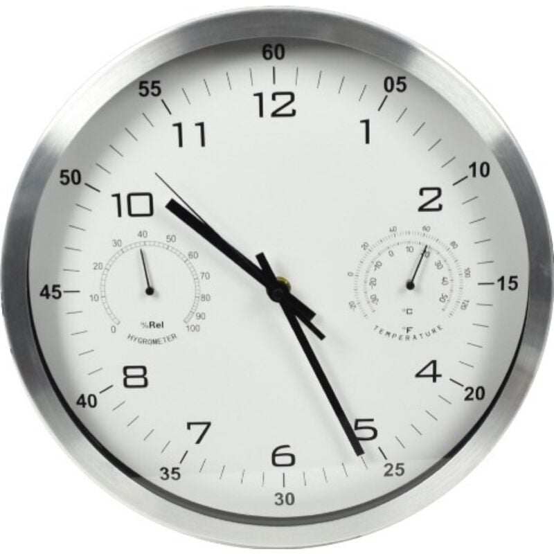 foto del prodotto maury s orologio da parete in alluminio con barometro 30 cm