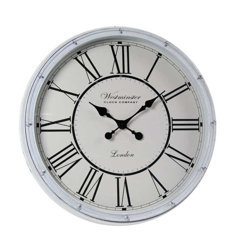 foto del prodotto maury s orologio da parete in plastica e vetro con numeri romani 50x5 cm bianco