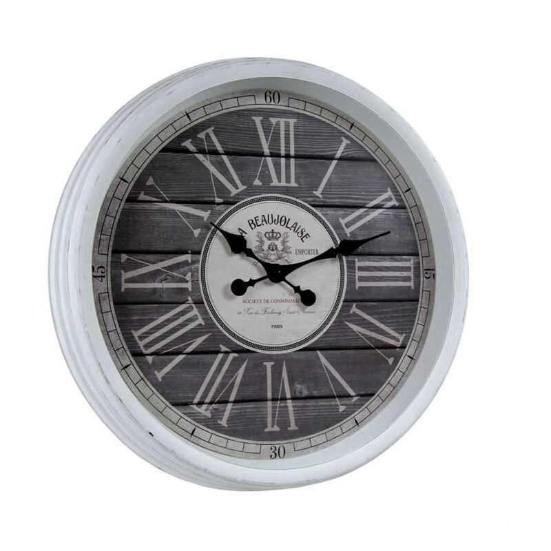 foto del prodotto maury s orologio da parete stile shabby con numeri romani 61x8 cm bianco e nero