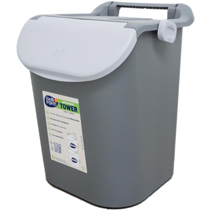 foto del prodotto maury s pattumiera da 30 lt in colore grigio 38x34xh42 cm