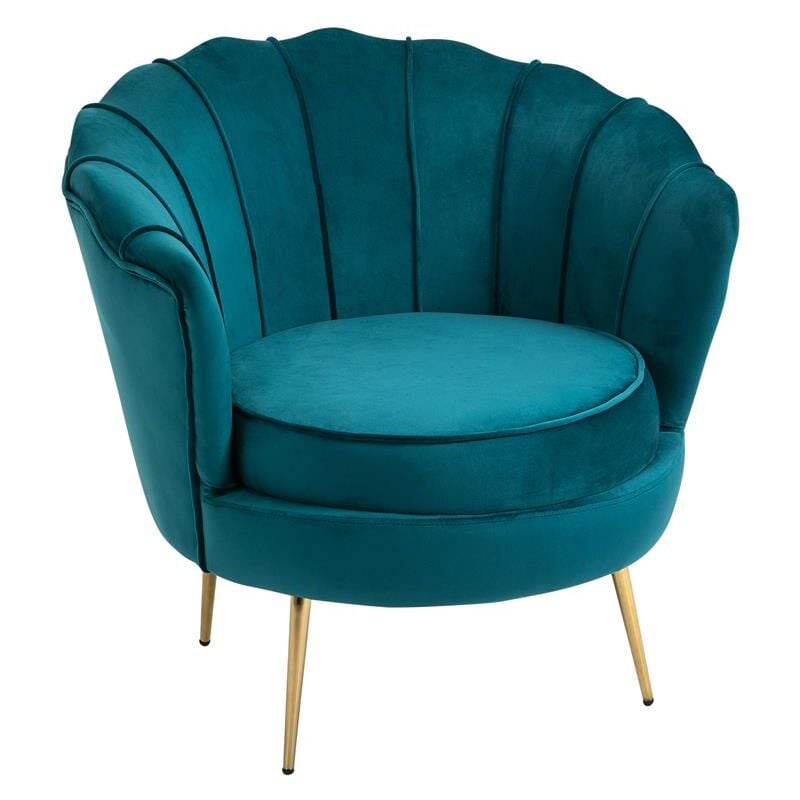 foto del prodotto maury s poltrona design vintage in velluto verde petrolio