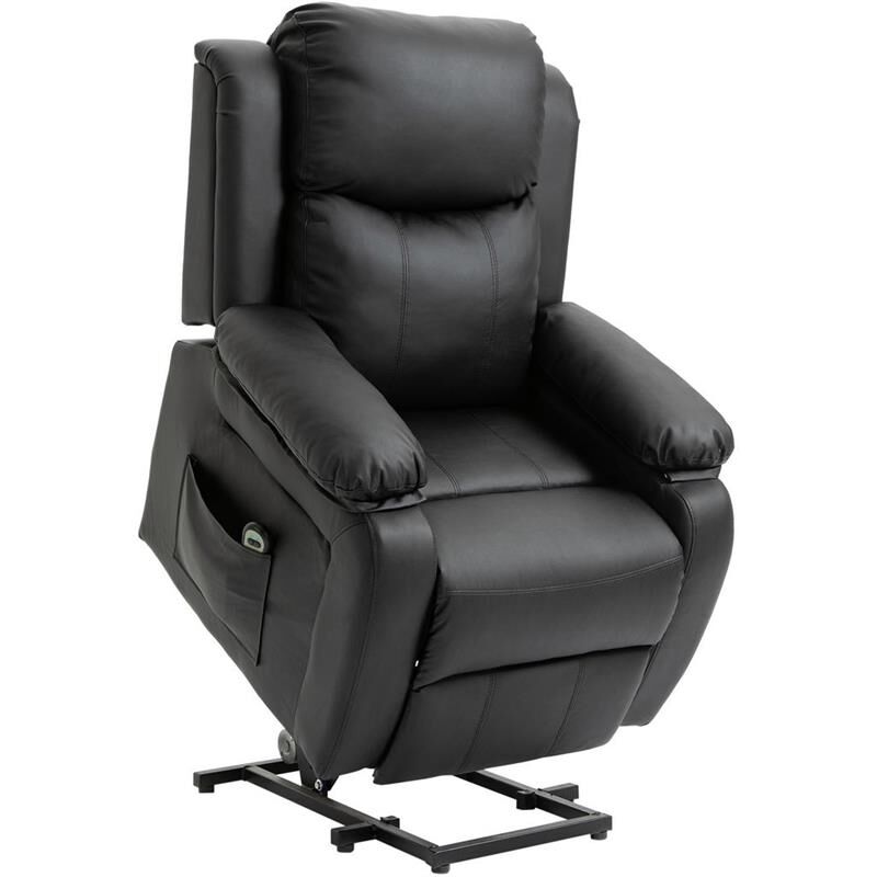 foto del prodotto maury s poltrona relax elettrica e alzapersona reclinabile fino 160 in similpelle nero