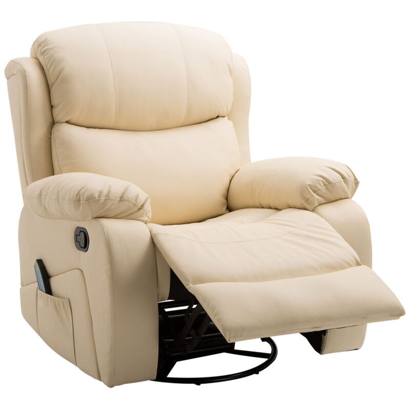 foto del prodotto maury s poltrona relax reclinabile beige riscaldanti e poggiapiedi 97x92x104 cm beige