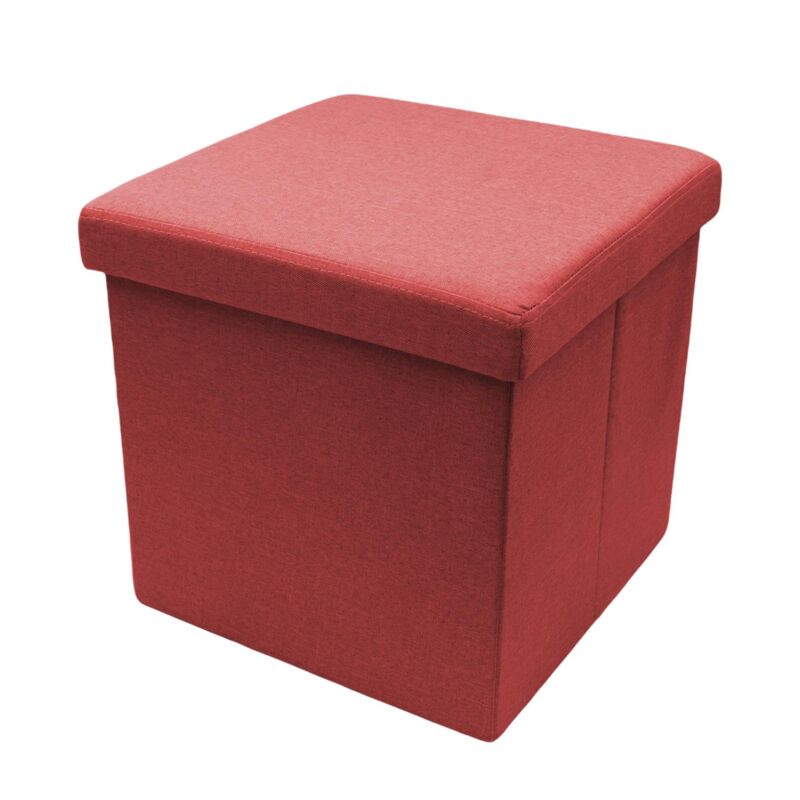 foto del prodotto maury s pouf lea quadrato 38 x 38 cm in colore bordeaux effetto tessuto