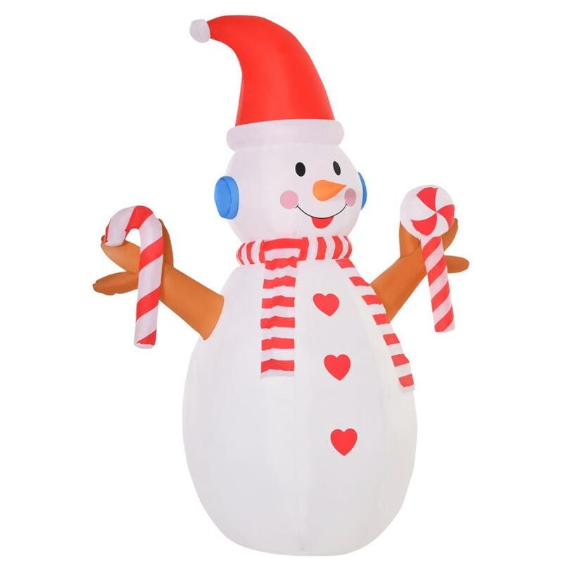 foto del prodotto maury s pupazzo di neve gonfiabile da esterno impermeabile con luci a led 240cm