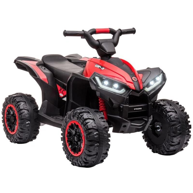 foto del prodotto maury s quad elettrico per bambini 12v. 2 velocit . ruote larghe con sospensioni e fari led. et 3 5 anni. rosso
