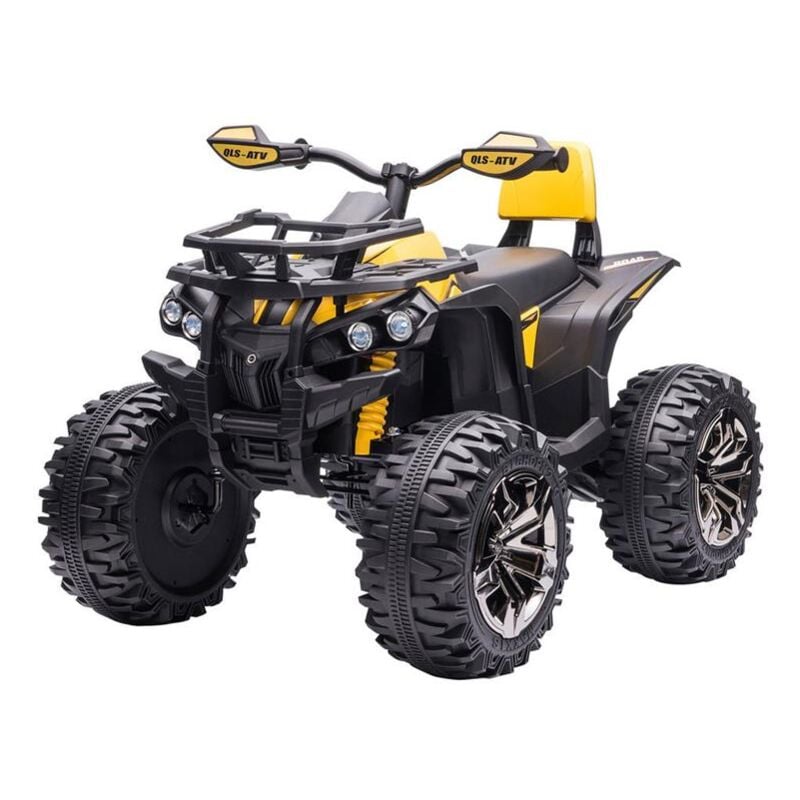 foto del prodotto maury s quad per bambini elettrico 12v con fari e batteria ricaricabile. et 3 5 anni. 100x65x73cm. giallo