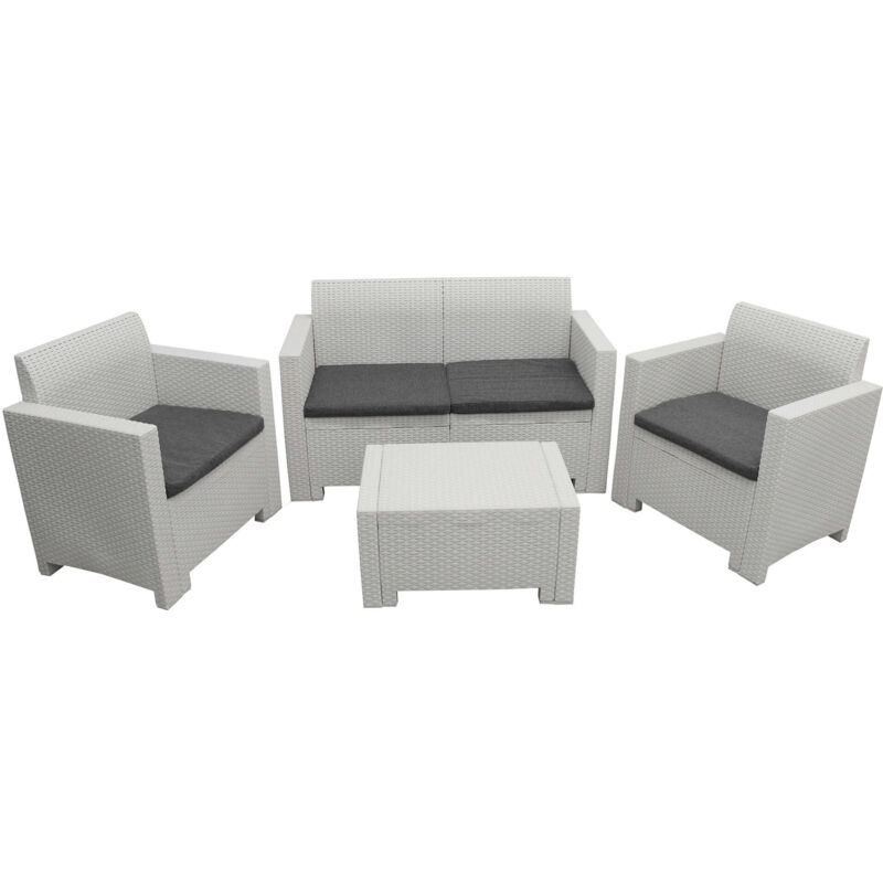 foto del prodotto maury s salotto nebraska a 2 posti in wicker bianco