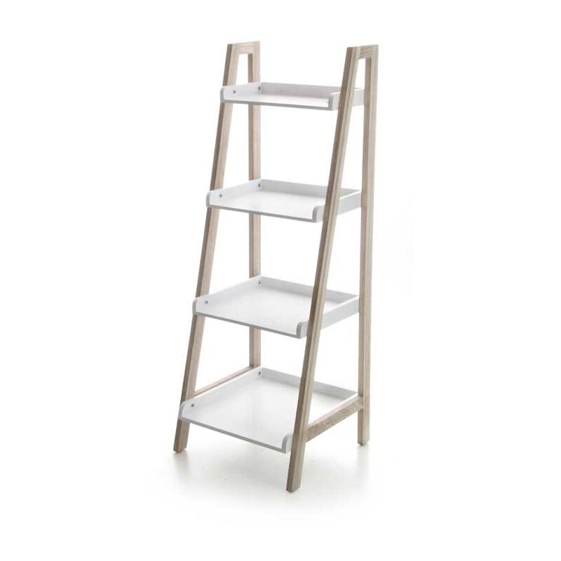 foto del prodotto maury s scaffale in legno bianco da bagno con 4 ripiani 36x35x100 cm