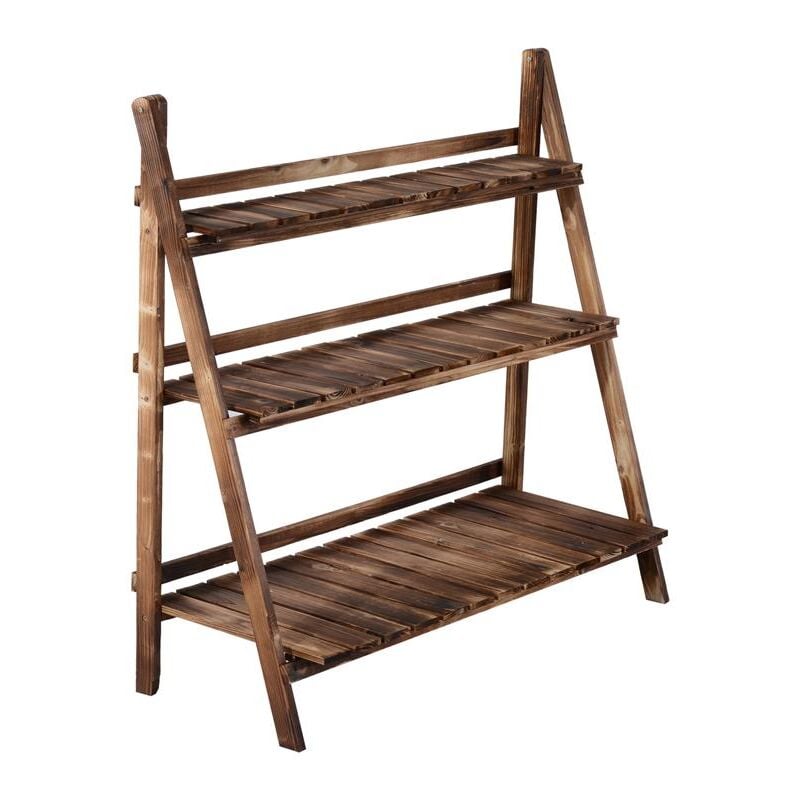foto del prodotto maury s scaletta fioriera portavasi da giardino a 3 ripiani in legno di abete. 100x37x93cm