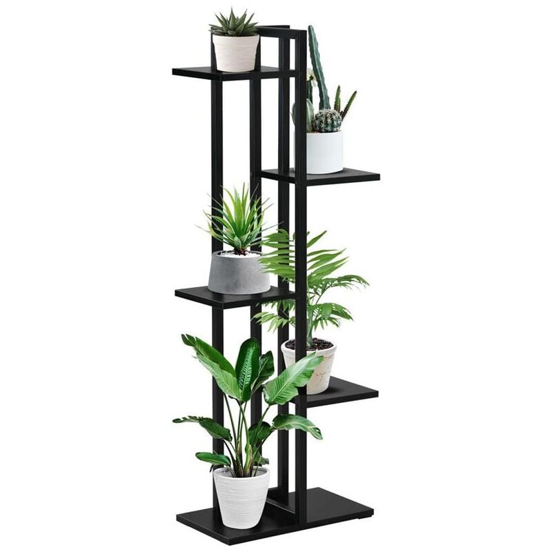 foto del prodotto maury's - scaletta portavasi 5 livelli per interni e esterni in mdf acciaio 40x22x113cm