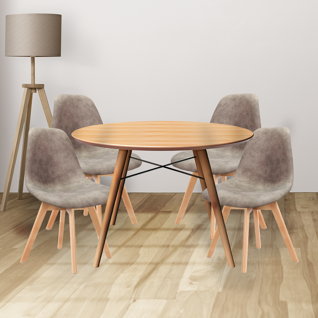 foto del prodotto maury's sedia da arredo con gambe in legno di colore light grey