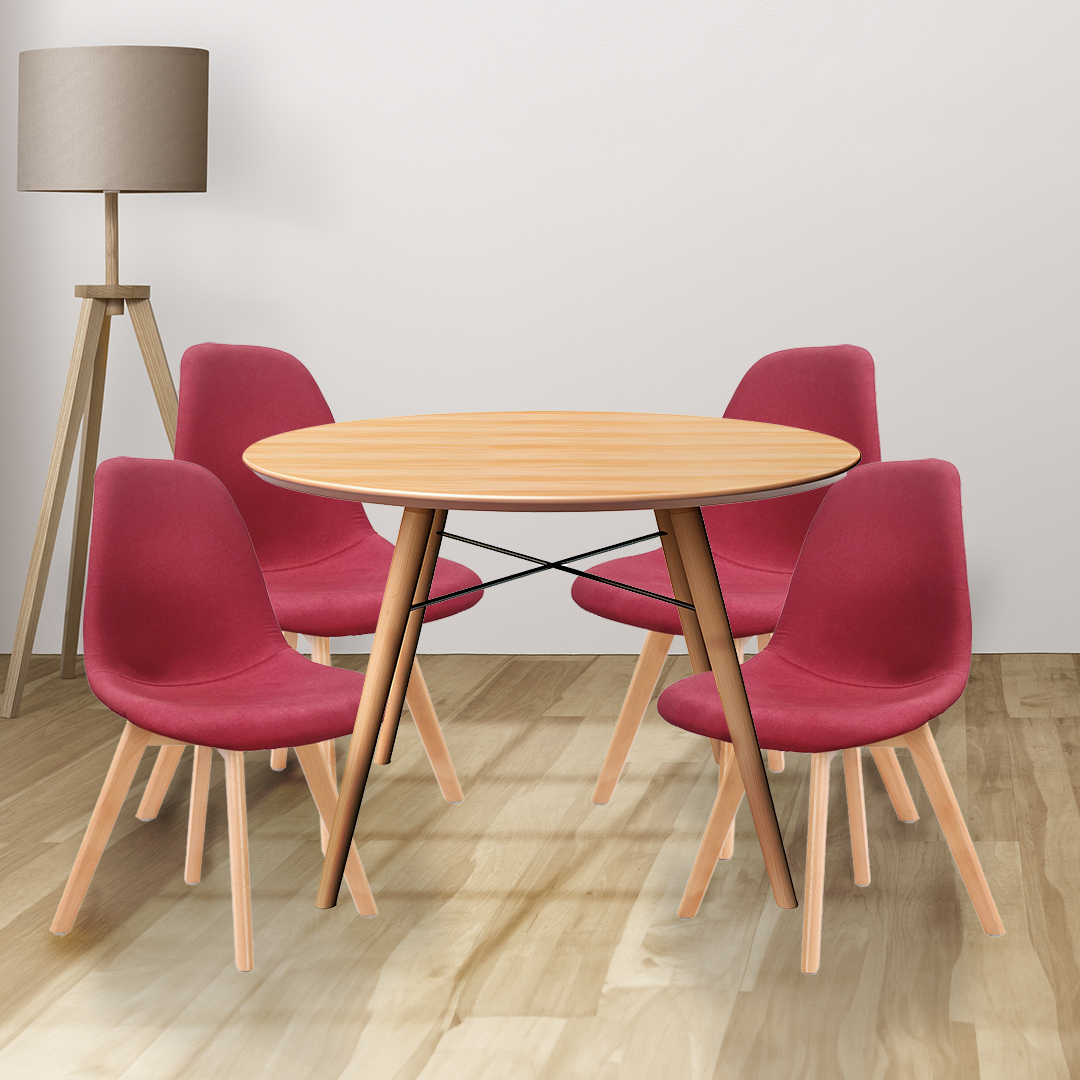 foto del prodotto maury's sedia da arredo con gambe in legno di colore red