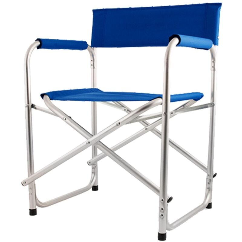foto del prodotto maury s sedia regista in alluminio in colorazione blu gambe in alluminio resistente 55x50x80 cm richiudibile e leggera