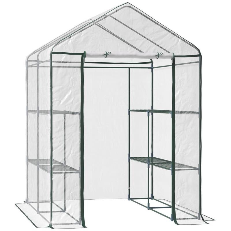 foto del prodotto maury s serra da giardino in pvc trasparente scaffali per piante 143 x 143 x 195 cm