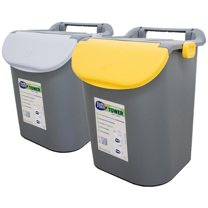 foto del prodotto maury s set 2 pattumiere per raccolta capienza 30 lt 38x34xh42cm