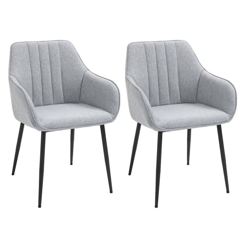 foto del prodotto maury s set 2 sedie imbottite moderne da cucina o soggiorno grigio chiaro