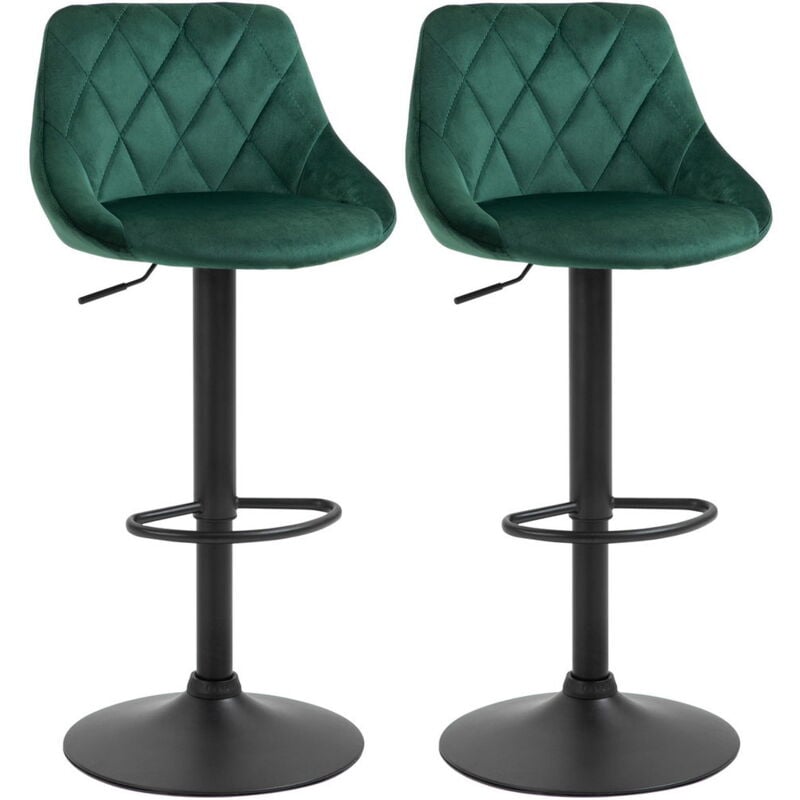 foto del prodotto maury s set 2 sgabelli da bar con schienale e altezza regolabile industrial verde