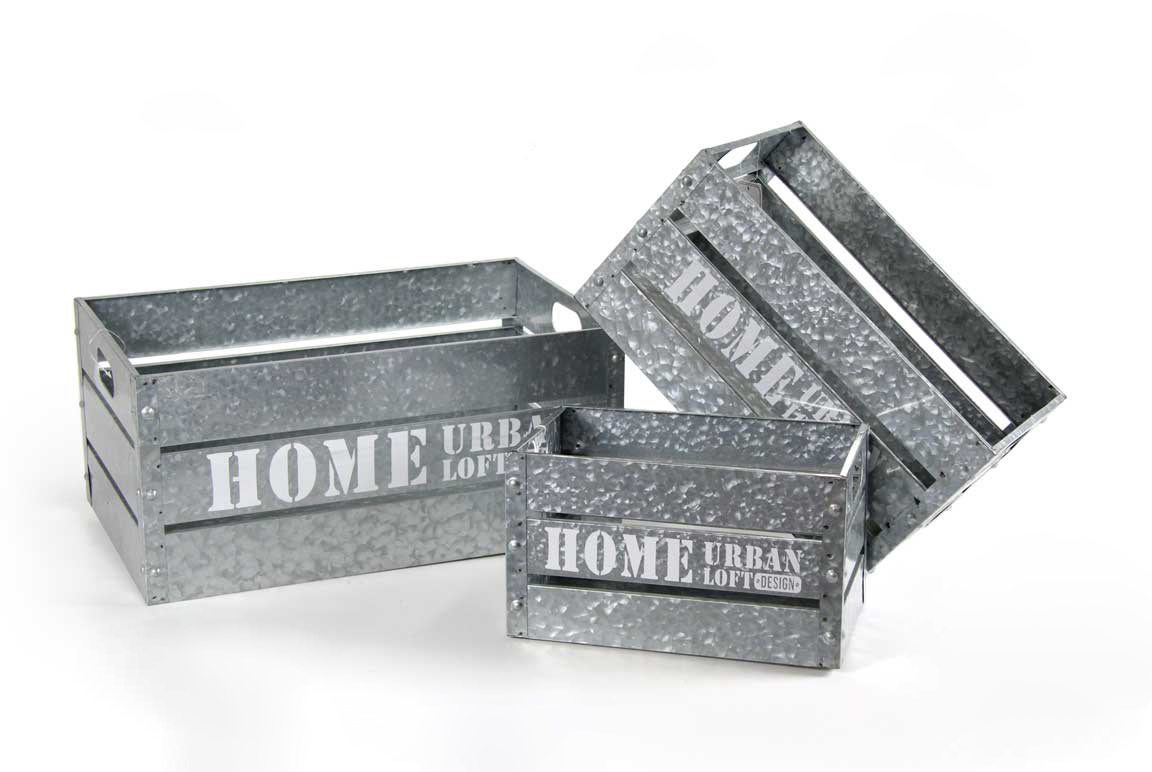 foto del prodotto maury's set 3 cassette phoenix in metallo grigio chiaro differenti dimensioni