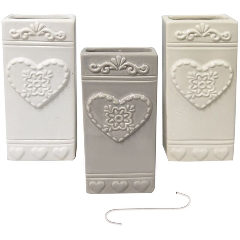 foto del prodotto maury s set 3 heart evaporatore in ceramica 7 x 3.5x h17.5 in colore assortito