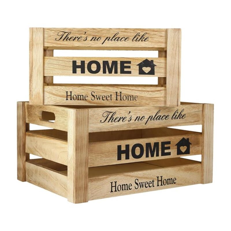 foto del prodotto maury s set due cassette home sweet home decorative in legno