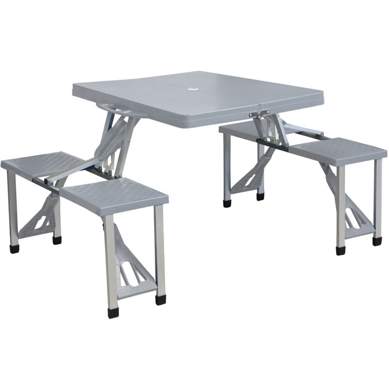 foto del prodotto maury s set tavolo pieghevole con 4 sgabelli in colore grigio