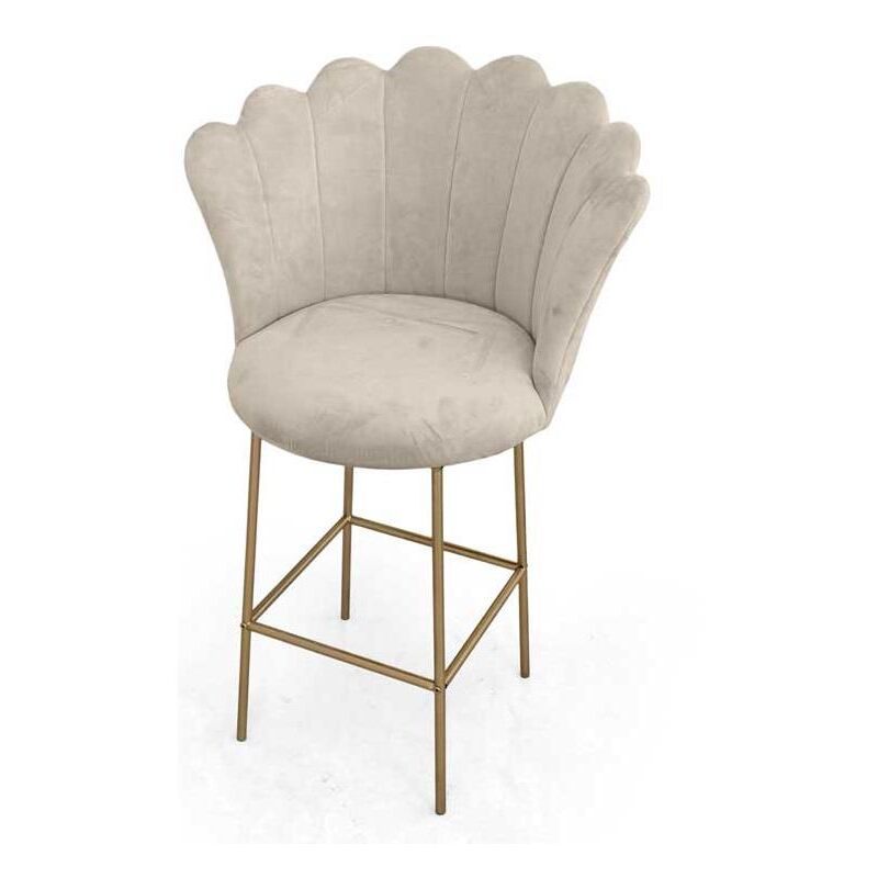 foto del prodotto maury s sgabello a fiore con seduta in velluto 65x54xh104 cm colore beige