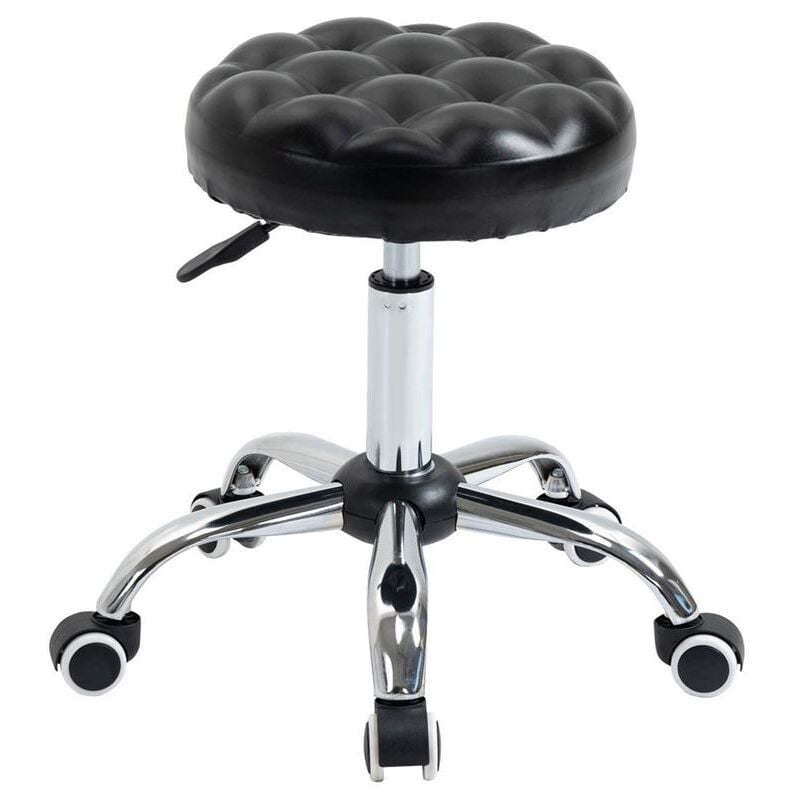 foto del prodotto maury's - sgabello ad altezza regolabile con 5 ruote in acciaio gommapiuma e similpelle