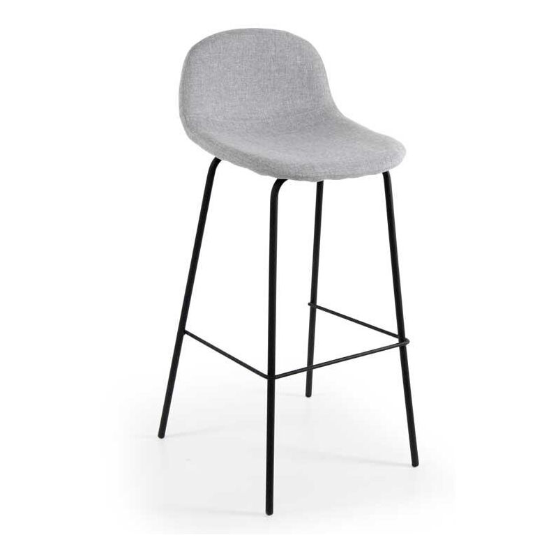 foto del prodotto maury s sgabello riga con seduta imbottita e struttura alluminio da 106 cm grigio chiaro