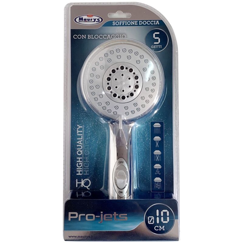 foto del prodotto maury s soffione doccia multifunzione 5 funzioni 10 cm con bloccaggio