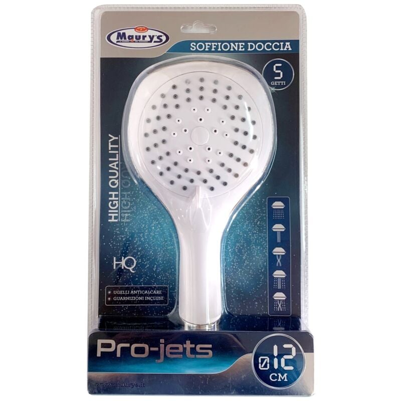foto del prodotto maury s soffione per doccia multifunzione 5 funzioni bianco