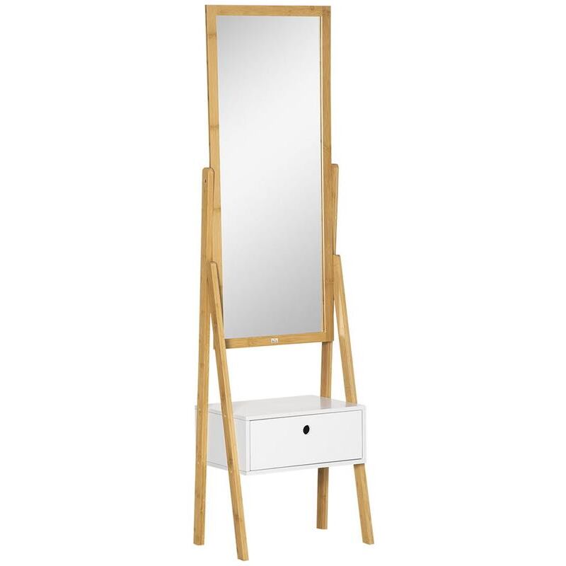 foto del prodotto maury s specchio da terra con cassetto. in mdf e bamb . 45x30x160 cm