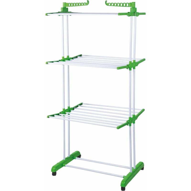 foto del prodotto maury's - stendino a torre in metallo e plastica in colore verde 75 x 64 x h171 cm