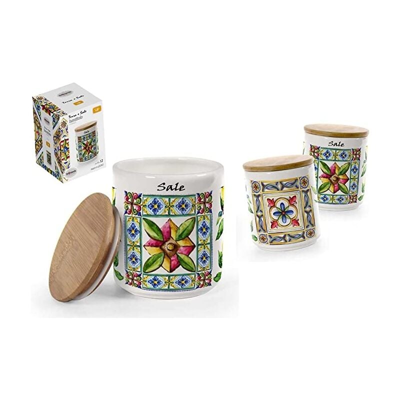 foto del prodotto maury s terra e sole barattolo per sale realizzato in ceramica 10 x 12 cm