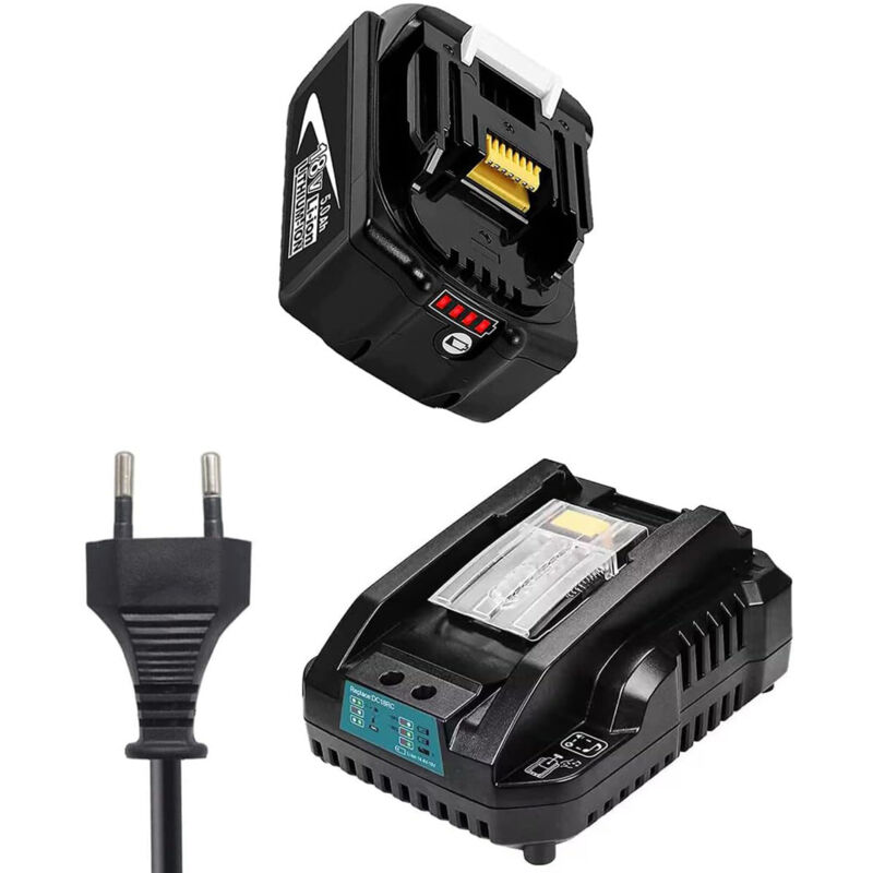 foto del prodotto mawiron batteria, 1x batteria di ricambio mini caricabatterie bl1850 18v 5.5ah, compatibile con makita tools, radio sul sito dmr108 dmr110 dmr107
