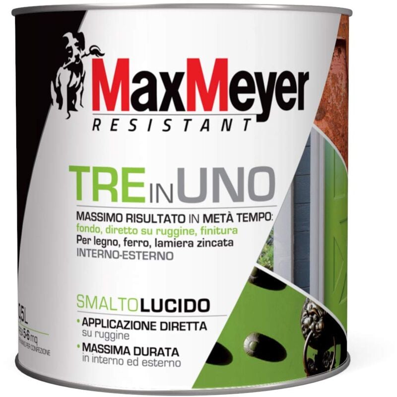 foto del prodotto max meyer maxmeyer smalto 3 in 1 finitura lucida grigio fumo 0,5 l