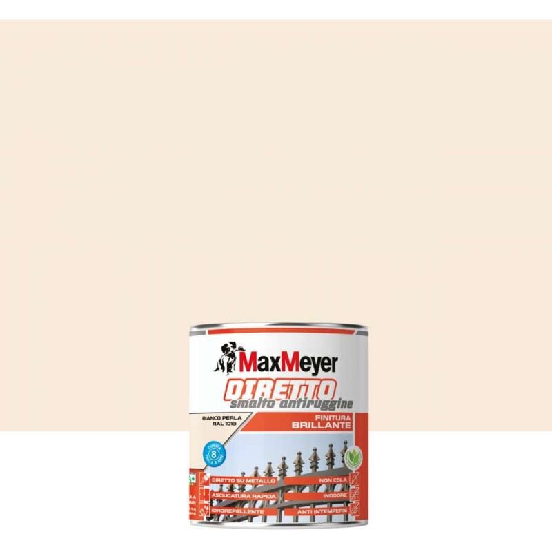 foto del prodotto max meyer maxmeyer smalto antiruggine brillante bianco perla ral 1013 0.75l