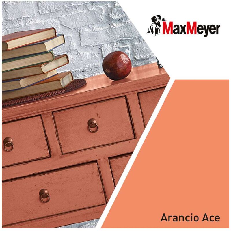 foto del prodotto max meyer maxmeyer smalto brillante all acqua poliuretanico arancio ace 0,125 l