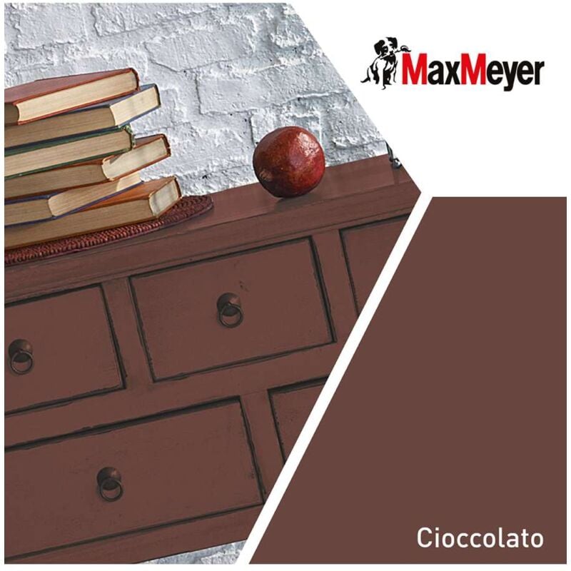 foto del prodotto max meyer maxmeyer smalto brillante all acqua poliuretanico cioccolato 0,125 l