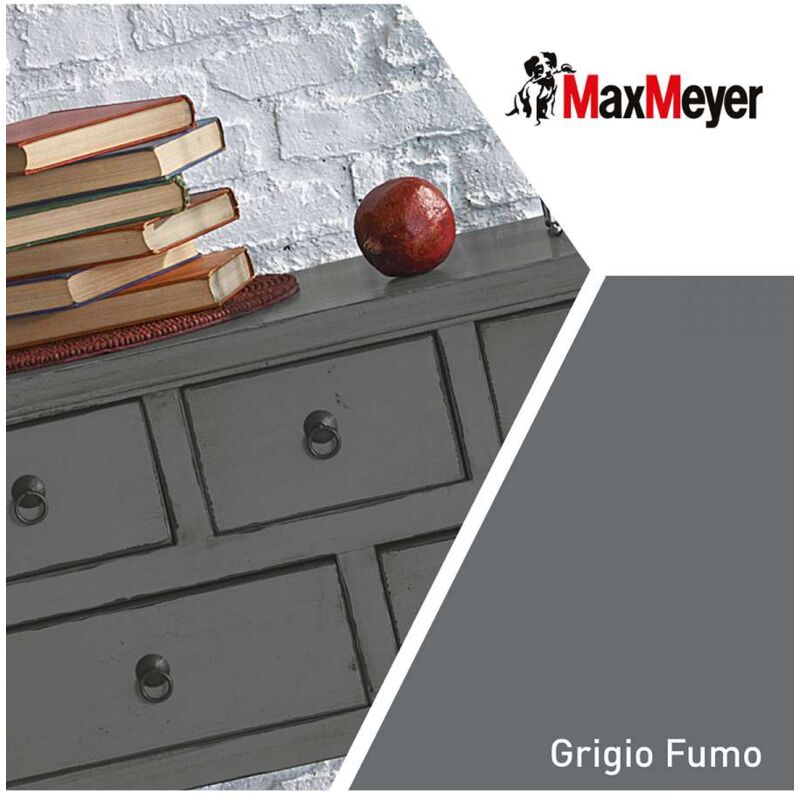 foto del prodotto max meyer maxmeyer smalto brillante all acqua poliuretanico grigio fumo 0,125 l