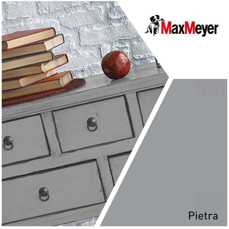 foto del prodotto max meyer maxmeyer smalto brillante all acqua poliuretanico grigio pietra 0,125 l